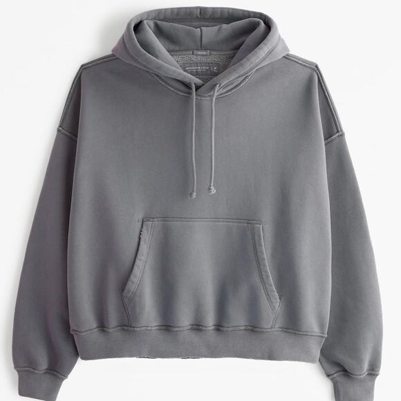 Abercrombie & Fitch Other - Abercrombie & Fitch Men's Small Essential Cropped Popover Hoodie Dark Grey NWT